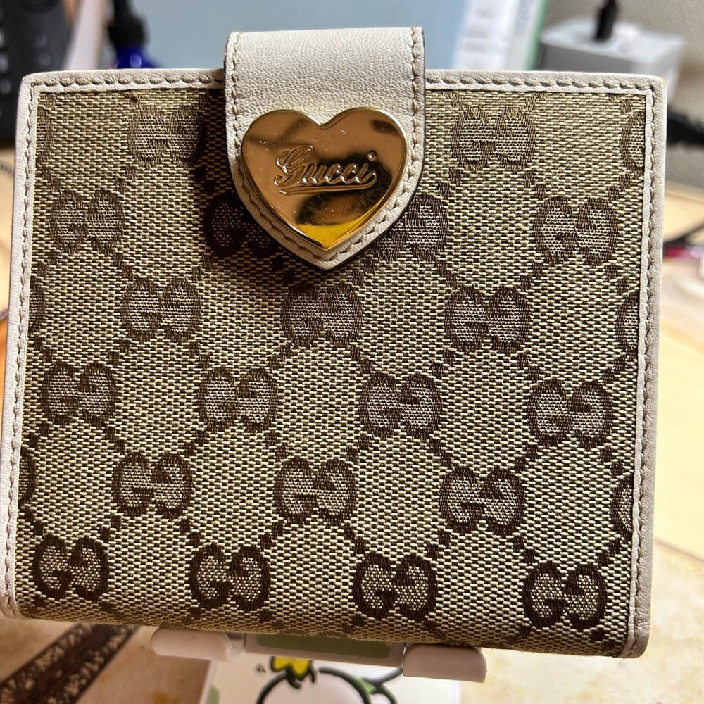 Excellent Condition Auth Gucci Jacquard Monogram Women's Wallet